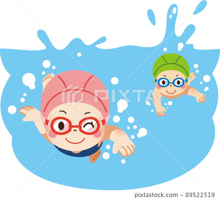 Children swimming Children swimming 89522519