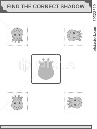 Find the correct shadow Cow face. Worksheet for kids Find the correct shadow Cow face. Worksheet for kids 89522739