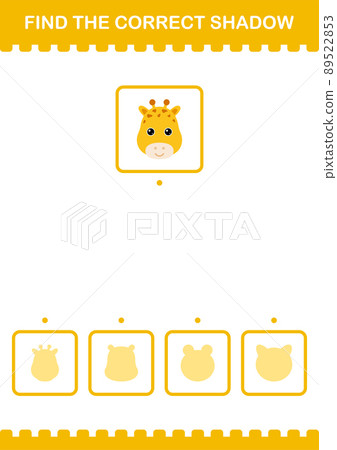 Find the correct shadow Cow face. Worksheet for kids Find the correct shadow Cow face. Worksheet for kids 89522853