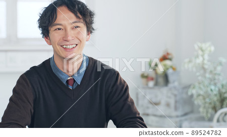 Interview with a talking man Video conference 89524782