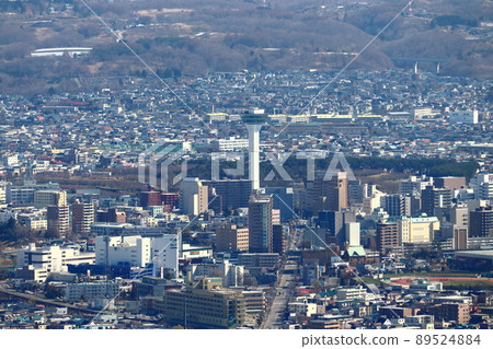 Goryokaku Tower and Hakodate Magistrate's Office seen from Mt. Hakodate 89524884