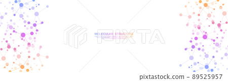 Vector illustration of molecular structure and genetic engineering, molecules DNA, neural network, scientific research. Abstract background for innovation technology, science, healthcare, and medicine 89525957