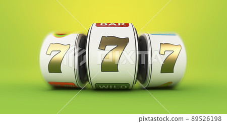 3d Rendering of Slot machine with lucky sevens jackpot. 3d Rendering of Slot machine with lucky sevens jackpot. 89526198