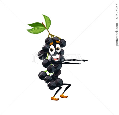 Cartoon bird cherry berry squatting, vector fruit sportsman with smiling face squat. Funny character sports exercises, workout. Healthy lifestyle, organic food, fortified nutrition isolated vitamin 89526967