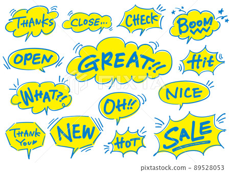 Speech balloons and handwritten message set_2 colors 89528053