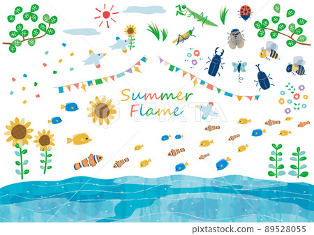 花卉、生物和夏季材料收藏 花卉、生物和夏季材料收藏 89528055