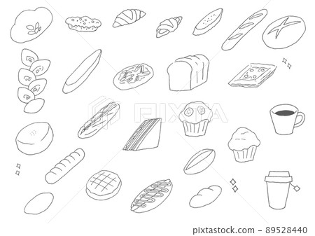 Bread bakery illustration set (hand-painted vector) 89528440