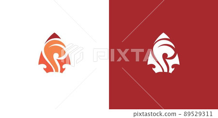 The spearhead ornament foliage logo design is attractive and elegant 89529311