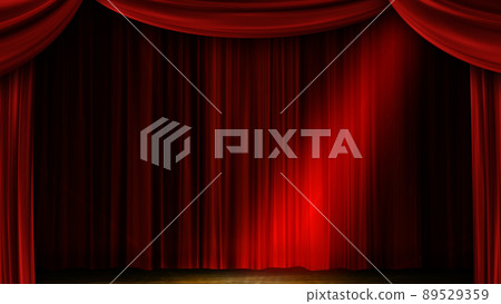 Red stage curtain movie theater award luxury 89529359