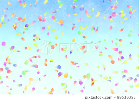 Background material_Watercolor_Flower snowstorm_Colorful 89530353