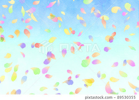 Background material_Watercolor_Flower snowstorm_Colorful 89530355