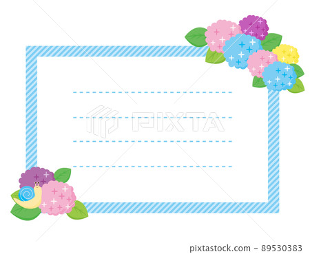 Snail and Hydrangea Dendenmushi Illustration Message Card 89530383
