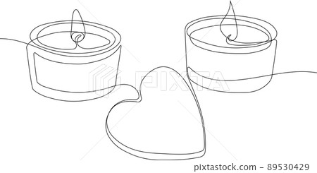 Romantic atmosphere candles with a flowers 89530429
