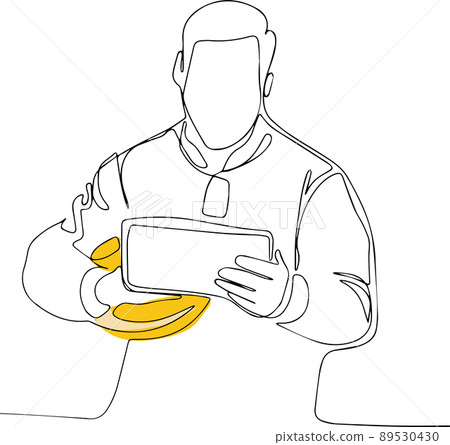 Continuous one line drawing ofengineer wearing uniform and safety helmet Continuous one line drawing ofengineer wearing uniform and safety helmet 89530430