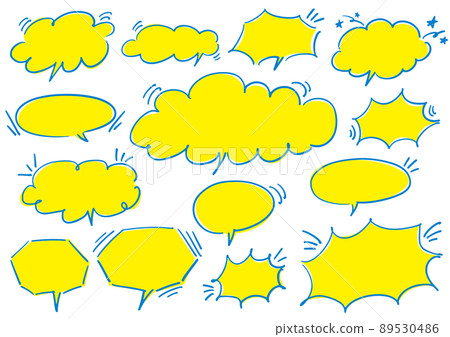 粗糙的手繪語音泡泡 set_2 顏色 89530486