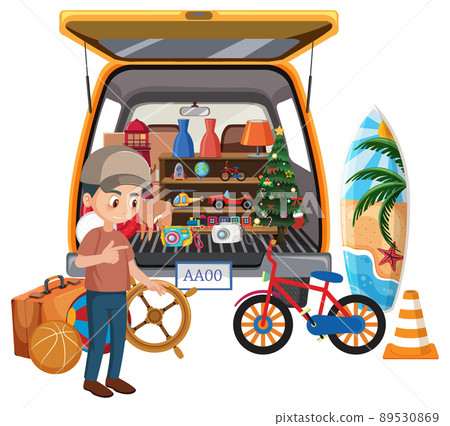 Man shopping at yard sale 89530869