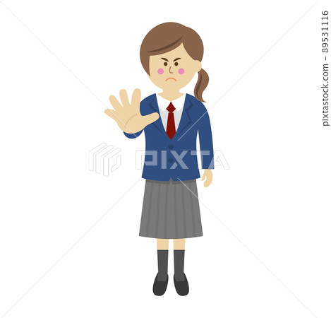 Illustration image of a girl student who refuses Illustration image of a girl student who refuses 89531116