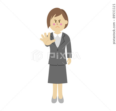 Refusing Work Graphics Illustration image of a female office worker... - Stock Illustration ...