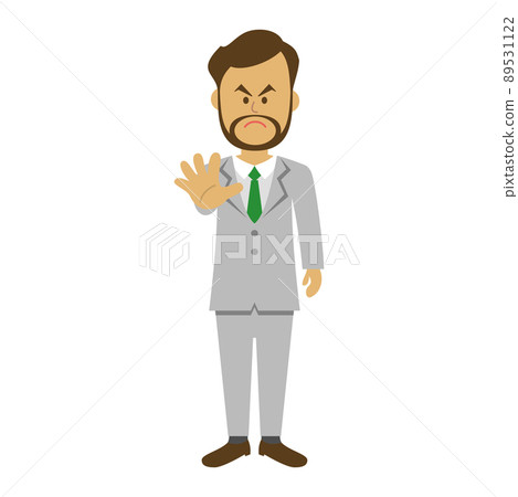 Illustration image of a male office worker who refuses Illustration image of a male office worker who refuses 89531122
