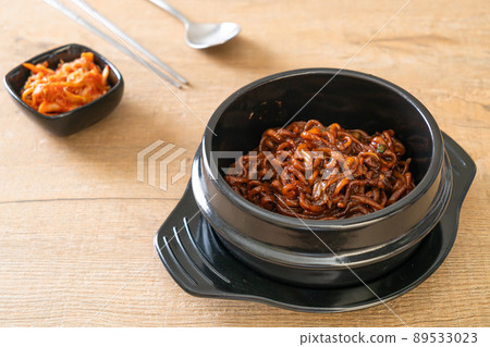 Korean black spaghetti or instant noodle with roasted chajung sauce 89533023