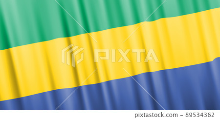 Wavy vector flag of Gabon Wavy vector flag of Gabon 89534362