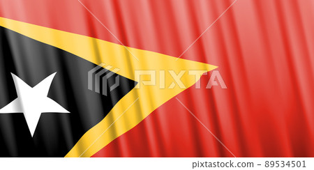 Wavy vector flag of East Timor Wavy vector flag of East Timor 89534501