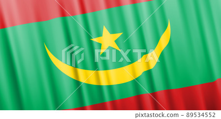 Wavy vector flag of Mauritania 89534552