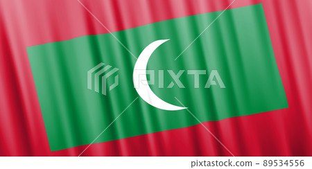 Wavy vector flag of Maldives Wavy vector flag of Maldives 89534556