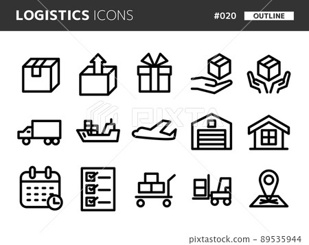 Logistics related line style icon set_020 89535944