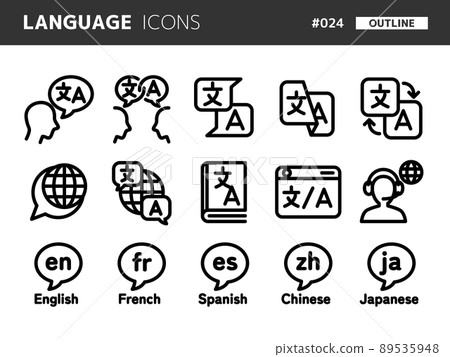 Language-related line-style icon set_024 Language-related line-style icon set_024 89535948