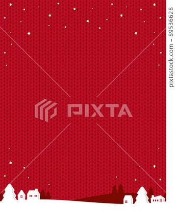 Snowy city red knit background (vertical) Snowy city red knit background (vertical) 89536628