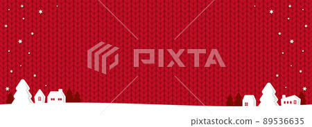 Snowy city red knit background (horizontal) Snowy city red knit background (horizontal) 89536635