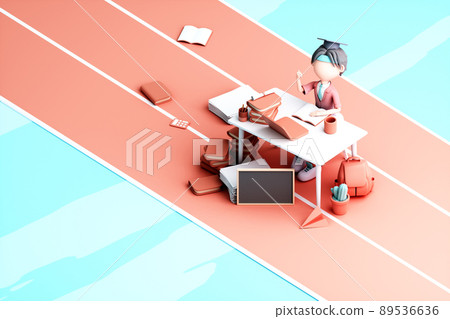 3D rendering of cute girl 3D rendering of cute girl 89536636