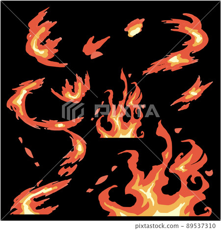 Flame illustration material 89537310