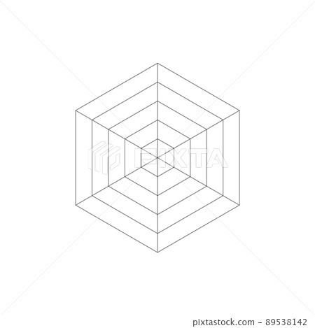 Simple and fashionable basic hexagonal radar chart ―― 5 steps 6 items Simple and fashionable basic hexagonal radar chart ―― 5 steps 6 items 89538142