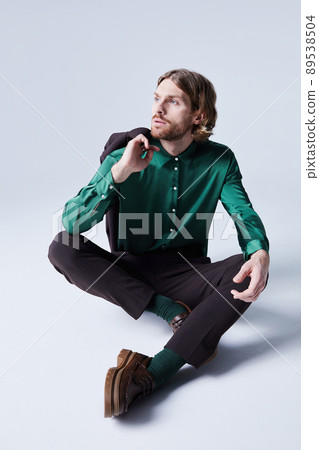 Male Fashion Model in Teal 89538504