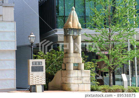 Gas lamp and Kyobashi main pillar on Tokyo Ginza street, monument of brick Ginza 1-chome, Ginza, Chuo-ku, Tokyo Gas lamp and Kyobashi main pillar on Tokyo Ginza street, monument of brick Ginza 1-chome, Ginza, Chuo-ku, Tokyo 89538875