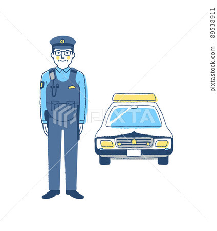 Male police officer and police car Male police officer and police car 89538911