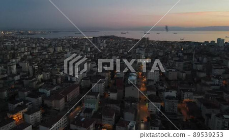 Sunset City View, Aerial Drone City Sunset 89539253