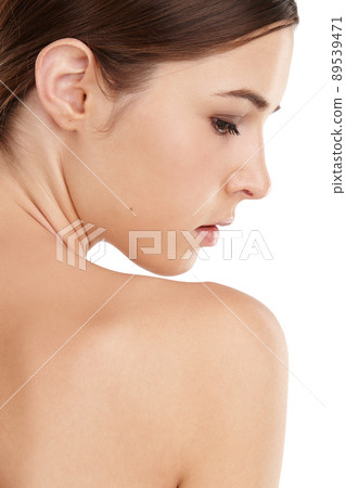 Effortless beauty and flawless skin. Cropped shot of a beautiful young woman isolated on white. 89539471
