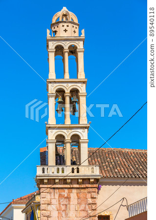 Bell tower of Saint George Church in Nafplio, Peloponnese, Greece Bell tower of Saint George Church in Nafplio, Peloponnese, Greece 89540118