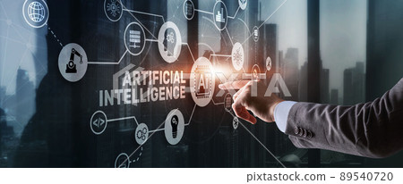 Artificial Intelligence Nanotechnologies Business Technologies concept. Futuristic background Artificial Intelligence Nanotechnologies Business Technologies concept. Futuristic background 89540720