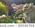 Shikoku Pilgrimage No. 60 Fudasho Yokomineji Komainu and Rhododendron 89540768