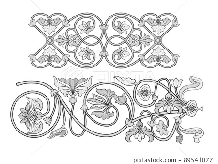 Byzantine traditional historical floral motifs, pattern 89541077