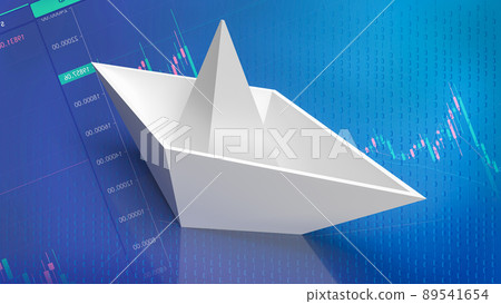 white paper boat  for business concept 3d rendering 89541654