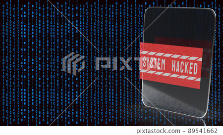 The tablet on digital background for system hacked for technology concept 3d rendering The tablet on digital background for system hacked for technology concept 3d rendering 89541662