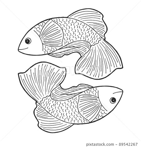 pisces zodiac astrology horoscope symbol sign logo icon design in water element color art background watercolor painting cartoon drawing illustration fortune 89542267