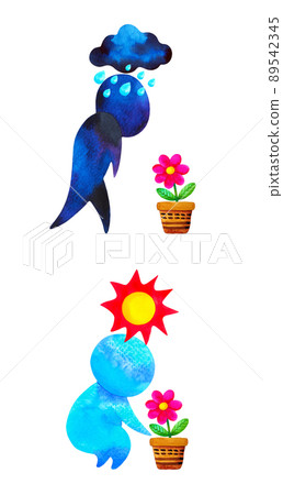 human and flower plant nature blossom growing love compassion empathy heart understanding abstract art watercolor painting illustration design drawing cartoon symbol positive emotion 89542345