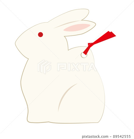 側身放置的兔子的插圖 89542555