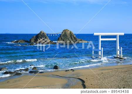 [Fukuoka Prefecture] Sakurai Futamigaura's Meotoiwa and Shiratori in fine weather 89543438